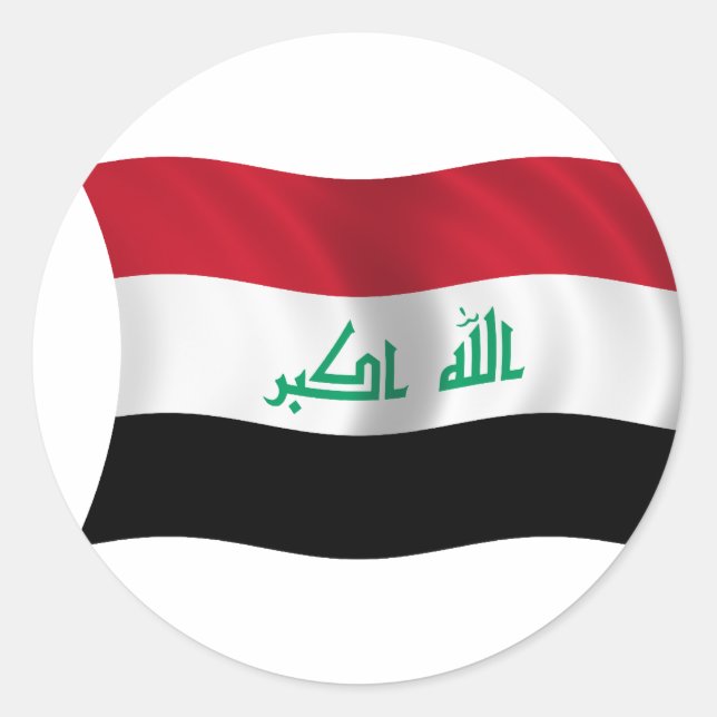 Sticker Rond Drapeau de l'Irak (Devant)