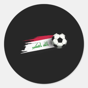 Sticker Rond Drapeau de l'Irak Meilleur drapeau de football ira