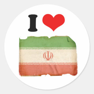 Sticker Rond Drapeau de l'Iran