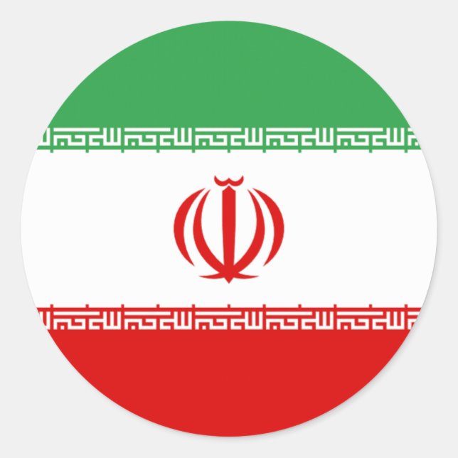 Sticker Rond Drapeau de l'Iran (Devant)