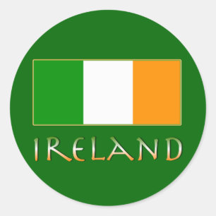 Sticker Rond Drapeau de l'Irlande
