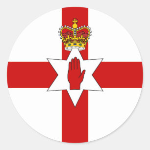 Sticker Rond Drapeau de l'Irlande du Nord de bannière d'Ulster