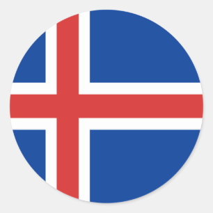 Sticker Rond Drapeau de l'Islande