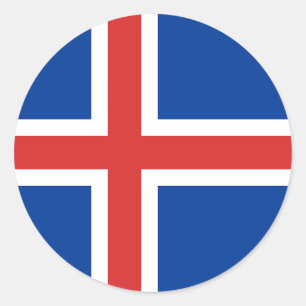 Sticker Rond Drapeau de l'Islande