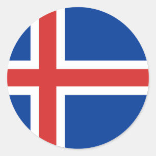 Sticker Rond Drapeau de l'Islande