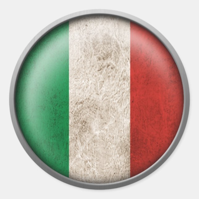 Sticker Rond Drapeau de l'Italie (Devant)