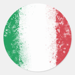 Sticker Rond Drapeau de l'Italie