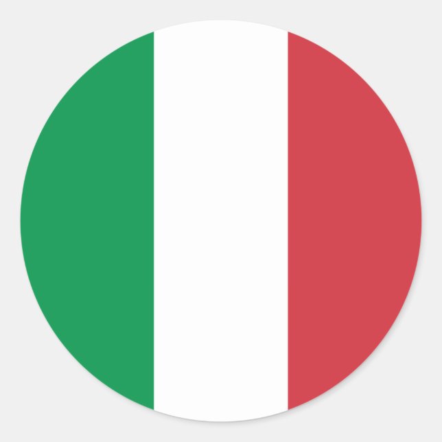 Sticker Rond Drapeau de l'Italie (Devant)