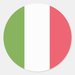 Sticker Rond Drapeau de l'Italie