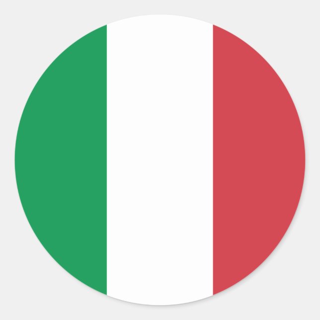 Sticker Rond Drapeau de l'Italie (Devant)