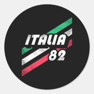 Sticker Rond Drapeau de l'Italie au look vintage Italia Retro i