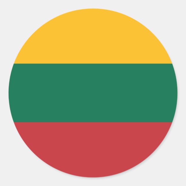 Sticker Rond Drapeau de Lituanie (Devant)