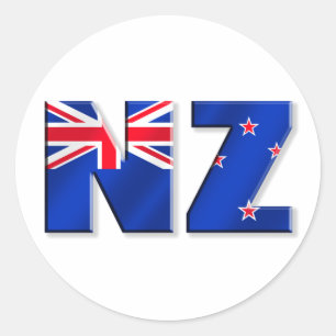 Sticker Rond Drapeau de logo de NZ de la Nouvelle Zélande