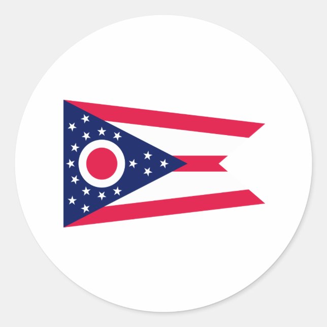 Sticker Rond Drapeau de l'Ohio (Devant)