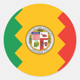 Sticker Rond Drapeau de Los Angeles