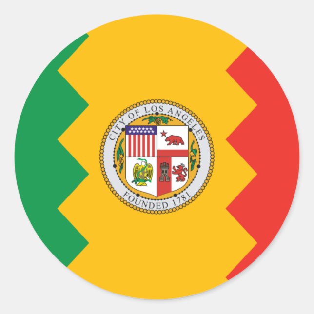 Sticker Rond Drapeau de Los Angeles (Devant)