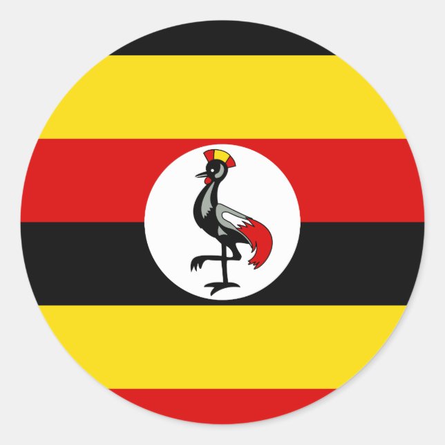 Sticker Rond Drapeau de l'Ouganda (Devant)