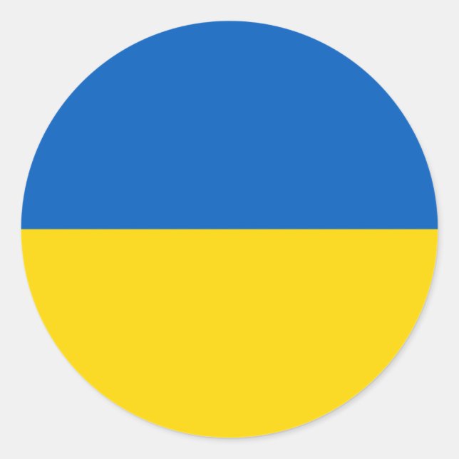 Sticker Rond Drapeau de l'Ukraine (Devant)