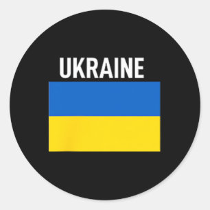 Sticker Rond Drapeau de l'Ukraine Pochette Racines de la famill