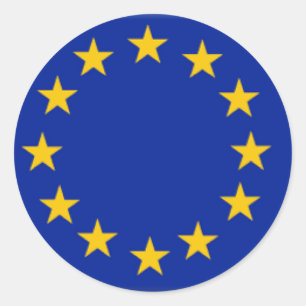 Sticker Rond Drapeau de l'Union européenne