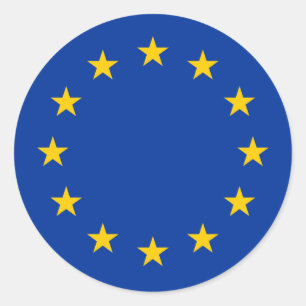 Sticker Rond Drapeau de l'Union européenne