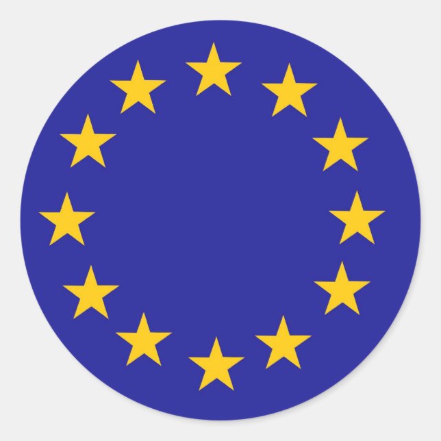 Sticker Rond Drapeau de l'Union européenne (Devant)