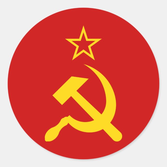 Sticker Rond Drapeau de l'URSS - Drapeau de l'Union soviétique (Devant)