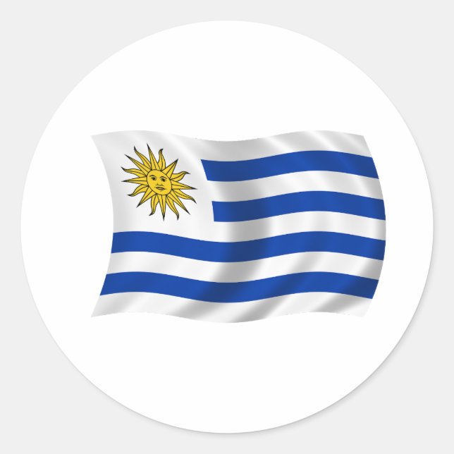 Sticker Rond Drapeau de l'Uruguay (Devant)