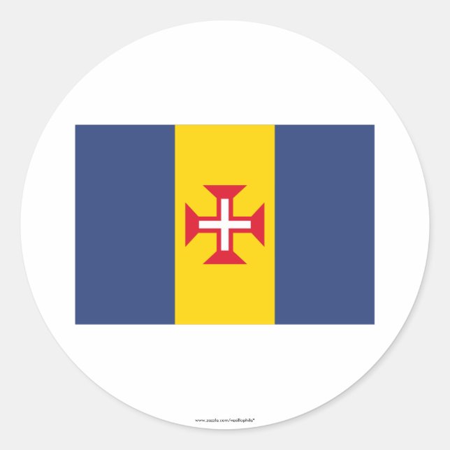 Sticker Rond Drapeau de Madère (Devant)