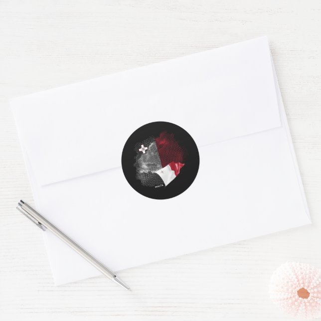 Sticker Rond drapeau de Malte (Enveloppe)