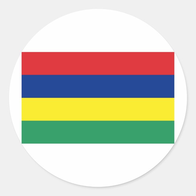 Sticker Rond Drapeau de Maurice (Devant)