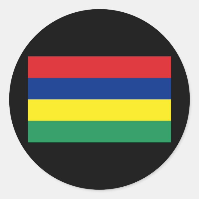 Sticker Rond Drapeau de Maurice (Devant)