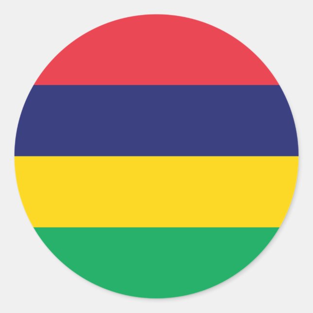Sticker Rond Drapeau de Maurice (Devant)