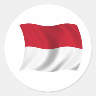 Sticker Rond Drapeau de Monaco