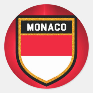 Sticker Rond Drapeau de Monaco