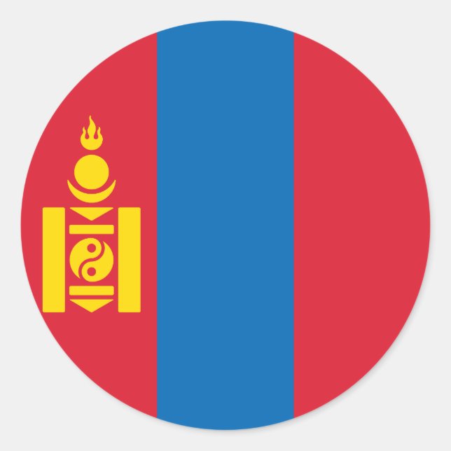 Sticker Rond Drapeau de Mongolie (Devant)