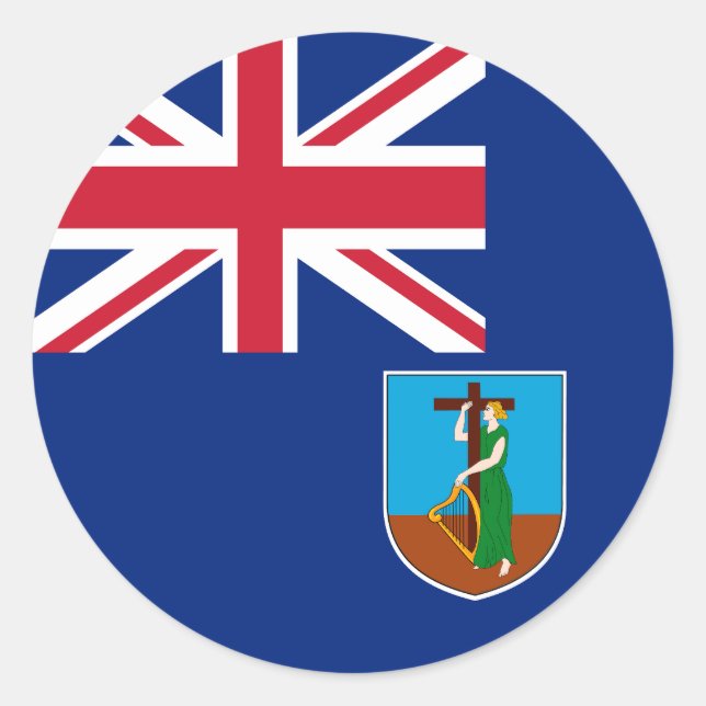 Sticker Rond Drapeau de Montserrat (Devant)