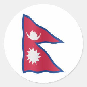 Sticker Rond Drapeau de Nepali