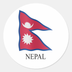 Sticker Rond Drapeau de Nepali
