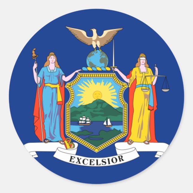 Sticker Rond Drapeau de New York (Devant)