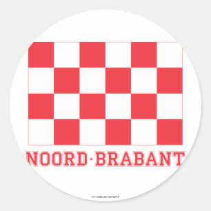 Sticker Rond Drapeau de Noord-Brabant avec le nom