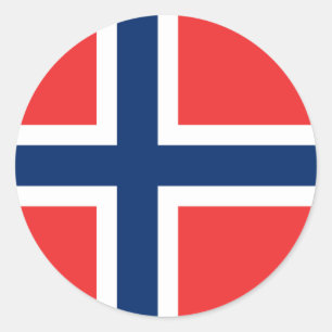 Sticker Rond Drapeau de Norvège