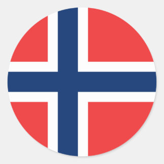 Sticker Rond Drapeau de Norvège