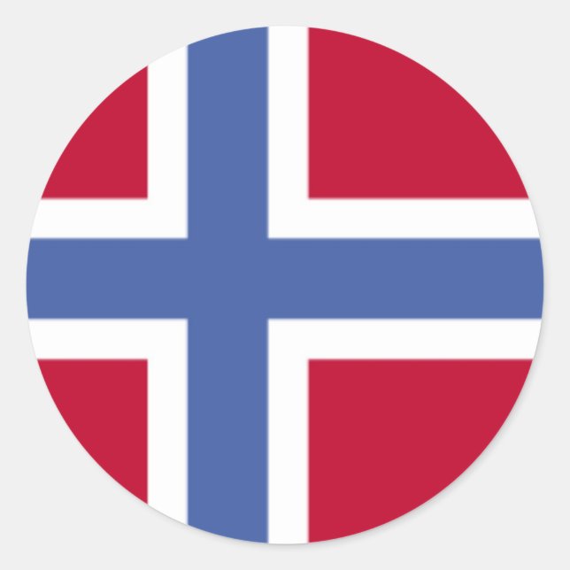 Sticker Rond Drapeau de Norway (Devant)