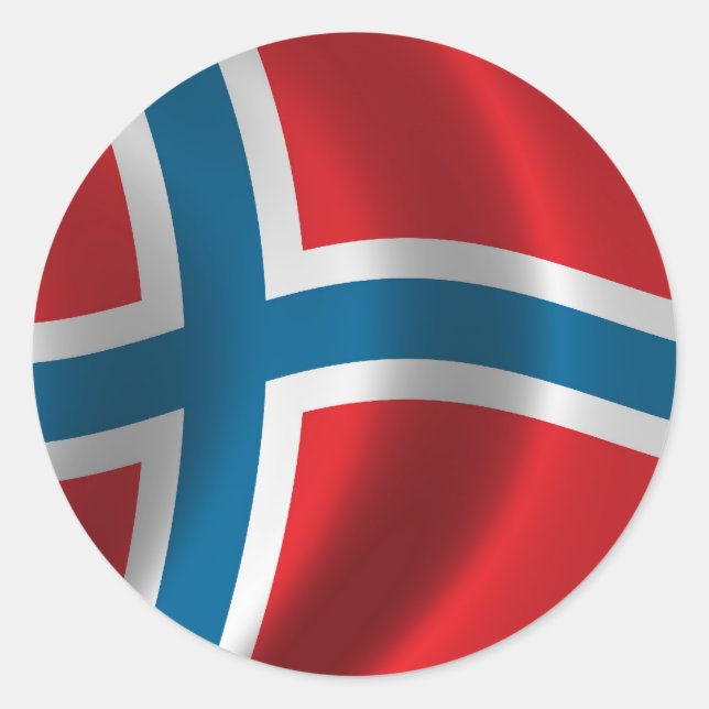 Sticker Rond Drapeau de Norway (Devant)
