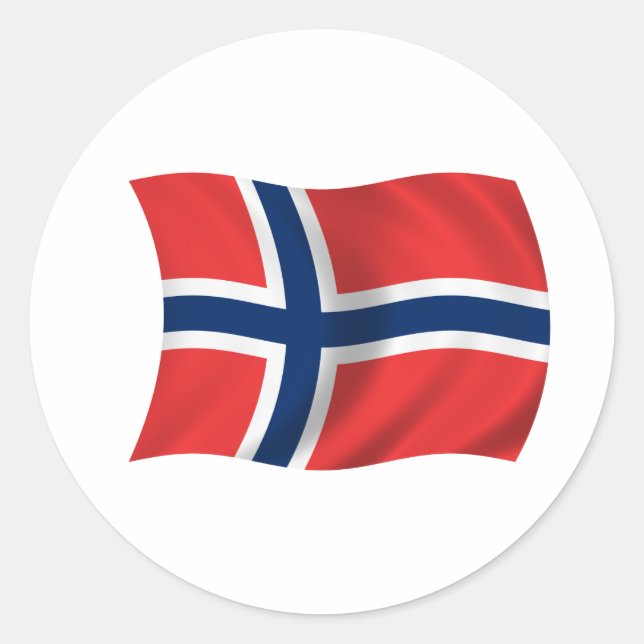 Sticker Rond Drapeau de Norway (Devant)