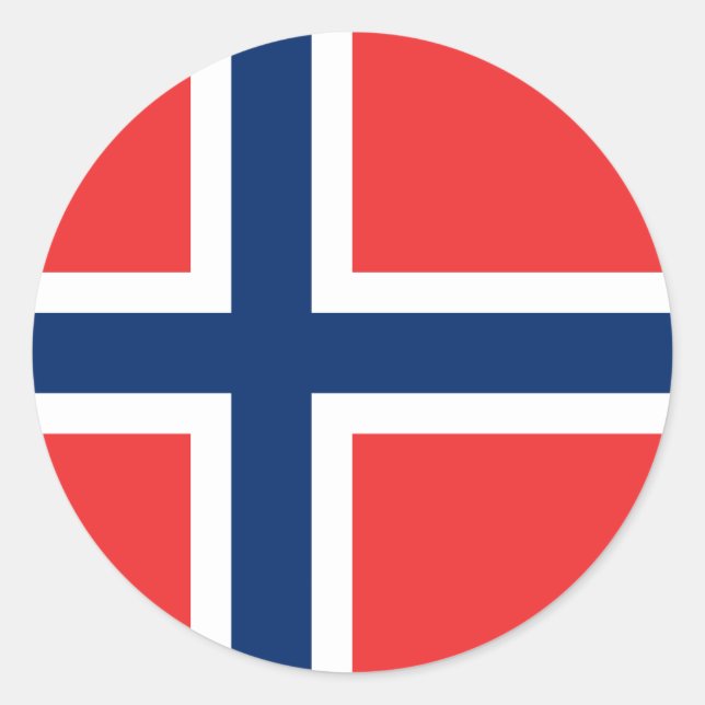 Sticker Rond Drapeau de Norway (Devant)