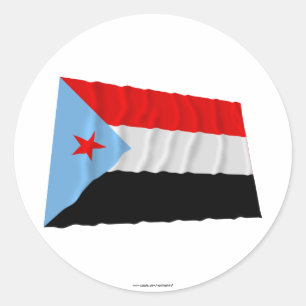 Sticker Rond Drapeau de ondulation du sud de Yémen (1967-1990)