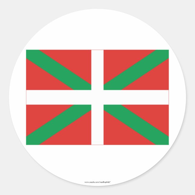 Sticker Rond Drapeau de País Vasco (Euskadi) (Devant)