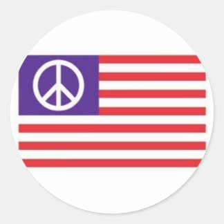 Sticker Rond Drapeau de paix américain